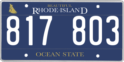 RI license plate 817803