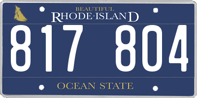 RI license plate 817804