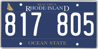 RI license plate 817805