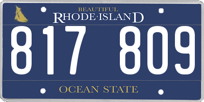 RI license plate 817809
