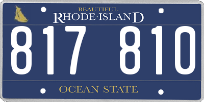 RI license plate 817810