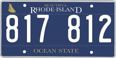 RI license plate 817812