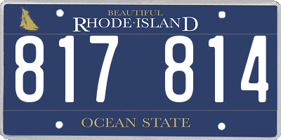 RI license plate 817814