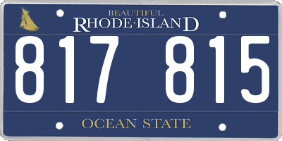 RI license plate 817815