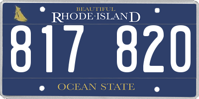 RI license plate 817820