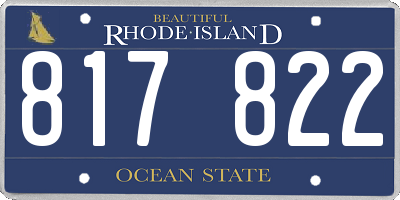 RI license plate 817822