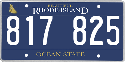 RI license plate 817825