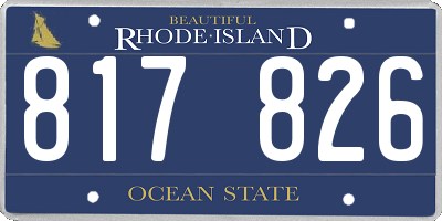 RI license plate 817826