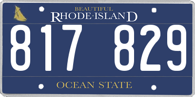 RI license plate 817829