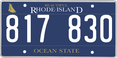 RI license plate 817830