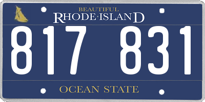 RI license plate 817831