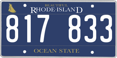 RI license plate 817833