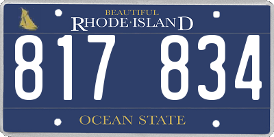 RI license plate 817834