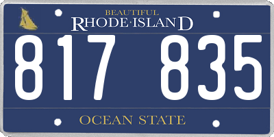 RI license plate 817835