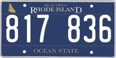 RI license plate 817836