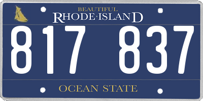 RI license plate 817837