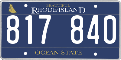 RI license plate 817840