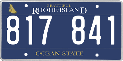 RI license plate 817841
