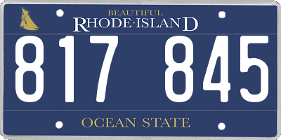 RI license plate 817845