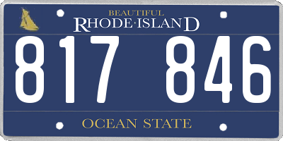RI license plate 817846