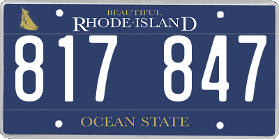 RI license plate 817847