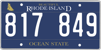 RI license plate 817849