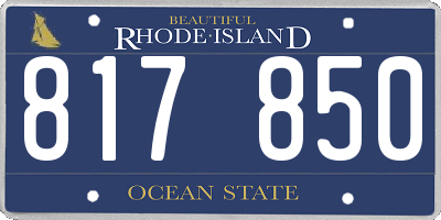 RI license plate 817850