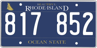 RI license plate 817852