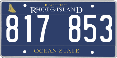 RI license plate 817853
