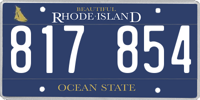 RI license plate 817854