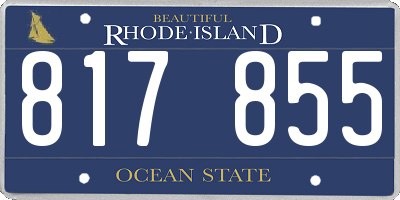 RI license plate 817855