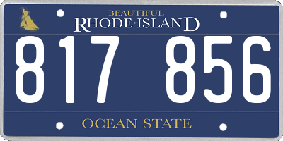 RI license plate 817856