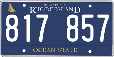 RI license plate 817857
