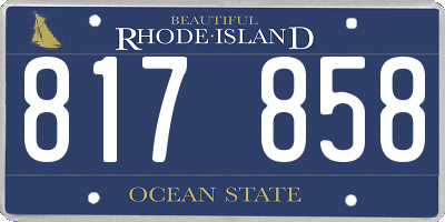 RI license plate 817858