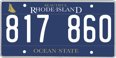 RI license plate 817860