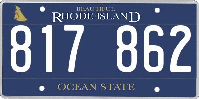 RI license plate 817862