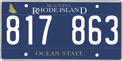RI license plate 817863