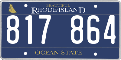 RI license plate 817864