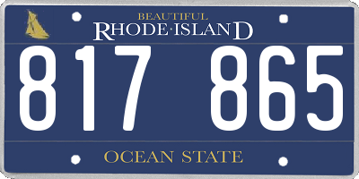 RI license plate 817865