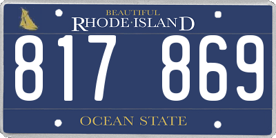 RI license plate 817869