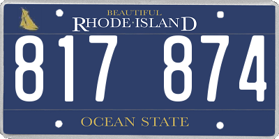 RI license plate 817874