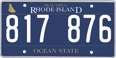 RI license plate 817876