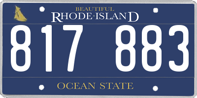 RI license plate 817883