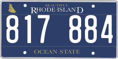 RI license plate 817884