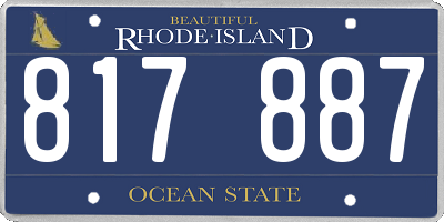 RI license plate 817887