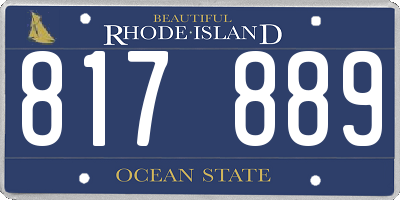 RI license plate 817889