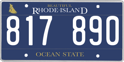 RI license plate 817890