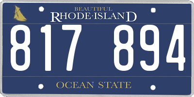 RI license plate 817894