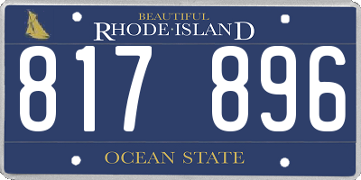 RI license plate 817896