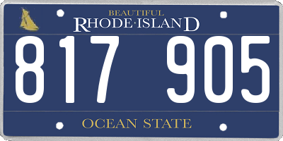 RI license plate 817905